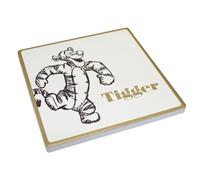 Disney Classico Tigger 10cm Ceramica Sottobicchiere Sughero Retro Color Oro Orlo