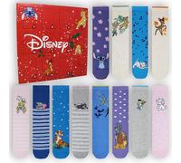 Disney Classics - Calendario dell'Avvento da donna, 12 giorni di calzini, confezione regalo con 12 paia di calzini