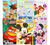 Disney Classics - Set di libri da colorare per bambini, con adesivi, include Topolino, Minnie, Principessa, altre attività per ragazzi e ragazze