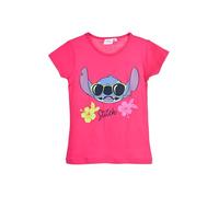 Disney Classics T-Shirt Stitch, Maglietta per Bambina, 100% Cotone, con Stampa Hawaii (IT, età, 3 Anni, Regular, Fucsia)