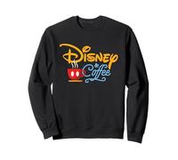 Disney & Coffee Mickey Mouse Coffee Cup Script Logo Felpa