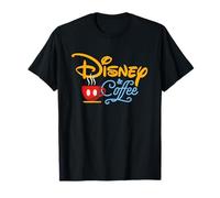 Disney & Coffee Mickey Mouse Coffee Cup Script Logo Maglietta