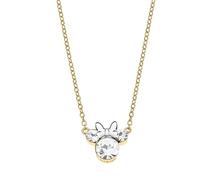 Disney Collana Bambine con Minnie Mouse in Argento 925 Placato in Oro Giallo e Zirconi