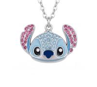 Disney Collana con pavé di Stitch - 40,6 cm + 7,6 cm catena regolabile gioielli alla moda