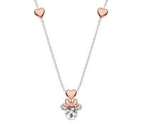 Disney Collana Minnie per Bambina in Argento 925, con tre Cuori sulla Collana, Gioielli
