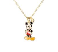 Disney Collana Pendente in Ottone per Donna, con Mickey Mouse, Lunghezza 45cm