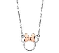 Collana per Bambine in Argento, con Ciondolo raffigurante Minnie o Mickey Mouse, Rosa o Conchiglia, Impreziosito con Zirconia - Minnie 3