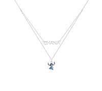 Disney Collana Stitch Ohana in Argento per Ragazze, 45cm