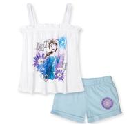 Completo bambina Disney Frozen Elsa estivo maglia e short in cotone 7093