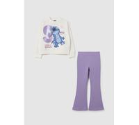 DISNEY, Completo Da Bambina In Cotone Bianco E Viola, Bianco, Taglia: 6-7