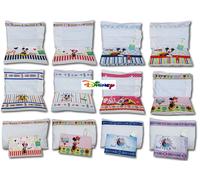 DISNEY. Completo, Set 3 pezzi Lenzuola BABY. Carrozzina e Culla in 100% Cotone.