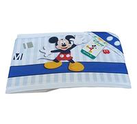 DISNEY. Completo, Set 3 pezzi Lenzuola BABY. Carrozzina e Culla in 100% Cotone. (Culla/Carrozina (Passeggino), EC0205WD MICKEY 7026 Cielo)