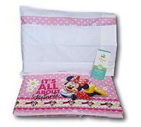 DISNEY. Completo, Set 3 pezzi Lenzuola BABY. Carrozzina e Culla in 100% Cotone. (Culla/Carrozina (Passeggino), EC0300WD MINNIE Rosa)