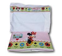 DISNEY. Completo, Set 3 pezzi Lenzuola BABY. Carrozzina e Culla in 100% Cotone. (Culla/Carrozina (Passeggino), EC0303WD MINNIE Verde)