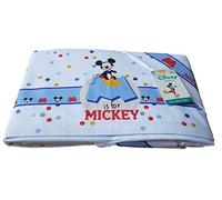 DISNEY. Completo, Set 3 pezzi Lenzuola BABY. Carrozzina e Culla in 100% Cotone. (Lettino/Culla (Culla con doghe), EL0210 - MICKEY 1513 - Bianco/Cielo)