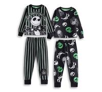 Disney Confezione Multipla di 2 Pigiami a Maniche Lunghe e Gambe Lunghe di Jack Skellington di Nightmare Before Christmas | Pigiama a Cartoni Animati per Bambini