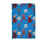 Disney Coperta in pile con licenza ufficiale Marvel Avengers, super morbida e calda, design blu con Thor Ironman Capitan America, perfetta per casa, camera da letto, pigiama party e campeggio, 100 x