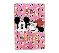 Disney Coperta Plaid in Pile Mickey Mouse e Minnie Mouse Kiss 140x100cm