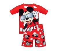 Disney Costume da Bagno Costume Mickey Mouse Bambino | Costumi Due Pezzi Ragazzi | Rosso 5-6 Anni