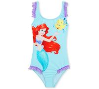 Disney Costume da Bagno Piscina Bambina, Costume Intero, Costume Mare Bambina Set (Blu Ariel, 3-4 Anni)
