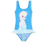 Disney Costume da Bagno Piscina Bambina, Costume Intero, Costume Mare Bambina Set (Blu Elsa, 7-8 Anni)