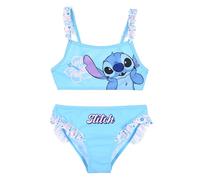 Disney Costume da Bagno Stitch per Bambine, Bikini 2 Pezzi con Volant, Blu e Rosa (IT, età, 3 Anni, Regular, Blu)
