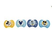 Disney Cudlie Mickey Mouse Baby Boy 4 Pack of Pacifiers with Old Time Mickey Print