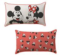 Disney Cuscino cilindrico con licenza ufficiale Topolino e Minnie, cuscino super morbido | Design reversibile a pois | Perfetto per l'arredamento della camera da letto o del soggiorno | 50 x 30 cm