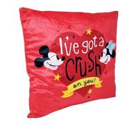 Disney Cuscino Decorativo Quadrato Soft Morbido Mickey e Minnie Mouse I've Got a Crush on You Topolino Topolina Home 38x38cm
