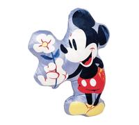 Disney Cuscino Decorativo Sagomato Soft Morbido a Forma di Mickey Mouse Topolino Fiore 35x20cm