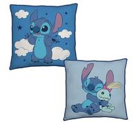 Disney Cuscino quadrato con licenza ufficiale Lilo and Stitch, super morbido, design reversibile Blue Paradise, perfetto per camera da letto o soggiorno, 40 x 40 cm