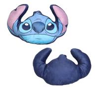 Disney Cuscino sagomato Lilo & Stitch con licenza ufficiale, morbidissimo | Design reversibile “Blue Paradise” | Perfetto per arredare la camera da letto o il soggiorno | 33 x 20 cm
