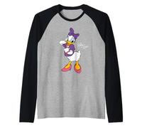 Disney Daisy Duck Retro Character Cute Pose Trip Matching Maglia con Maniche Raglan