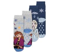 Disney Die Eiskönigin ABS Calzini per ragazze - Frozen - Calzini antiscivolo per bambini, colore grigio/blu (confezione da 2), grigio/blu, 31 cm-34 cm