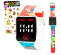Disney Dino Ranch Orologio per bambini - Bundle con dinosauro LCD orologio digitale per bambini con cinturino e adesivi | Orologio da polso Dino Ranch facile da leggere per ragazzi
