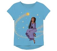 Disney Disney's Wish Asha & Star Short Sleeve T-Shirt, Turchese, 6 Bambine e Ragazze