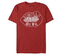 Disney Dnca - Lip Embroidery Organic Short Sleeve T-shirt, Maglietta Unisex - Adulto, Rosso (Red), S
