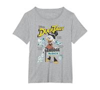 Disney Duck Tales Scrooge McDuck Comic Cover Maglietta, Donna plus-size, Grigio Melange, 2X