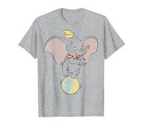 Disney Dumbo Ball Balancing Portrait Maglietta, Uomo, Grigio Melange, 6XL