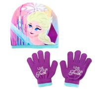 Disney Elsa Cappello e Guanti per Ragazze, Set Invernale per Ragazza, Accessori Invernali per Bambina Disegno Frozen