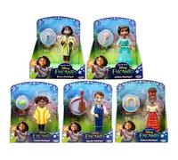 Disney Encanto - Set di 5 statuette e accessori da 8 cm, Camilo, Bruno, Agustin, Dolores e Julieta Madrigal