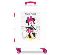 Disney Enjoy The Day, Valigia Media Per Bambini 68 Cm Donna, Bianco (White), 48x68x26 cms