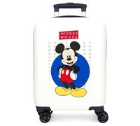 Disney Enjoy The Day Valigia per bambini, bagagli, Minnie Mouse, Bagagli per bambini, Interno con due scomparti, realizzato in materiale ABS resistente e leggero, 55 cm, 34 l, 4 ruote, bianco, Valigia