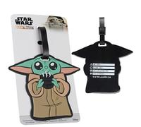 Disney Etichetta da Valigia Divertente, Etichette per Bagagli Portanome, Luggage Tag, Targhetta Valigia Aereo Stitch (Verde Baby Yoda)
