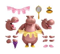 SUPER7 Fantasia statuetta Disney Ultimates Iacinto Ippopotamo 18 cm Ippopotamo g