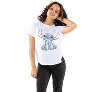 Disney Stitch Sketch T-Shirt, Bianco, 38 Donna