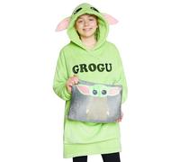 Disney Felpa Bambina - Felpa Coperta di Pile Taglia Unica - Felpa Oversize Bambini Ripiegabile A Cuscino - Stitch Gadget Ufficiale (Verde Baby Yoda)