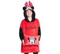 Disney Felpa Bambina - Felpa Coperta di Pile Taglia Unica - Felpa Oversize Bambini Ripiegabile A Cuscino - Stitch Gadget Ufficiale (Rosso Minnie)