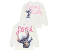Disney Felpa Bambina, Felpa Ragazza Cotone Lilo E Stitch, Maglione Ragazza Manica Lunga, Abbigliamento Bambina Stitch, Avorio 10-11 Anni