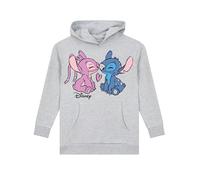 Disney Felpa Bambina | Lilo And Stitch Felpe Ragazza | Angel Stitch Felpa con Cappuccio Bambina | Grigio 5-6 Anni